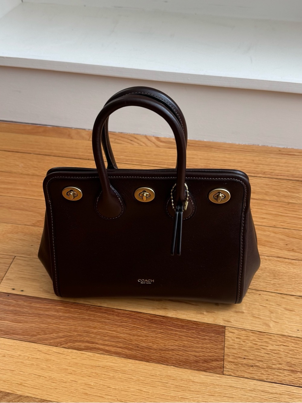 Runway Coach Turnlock Tote 22 Maple